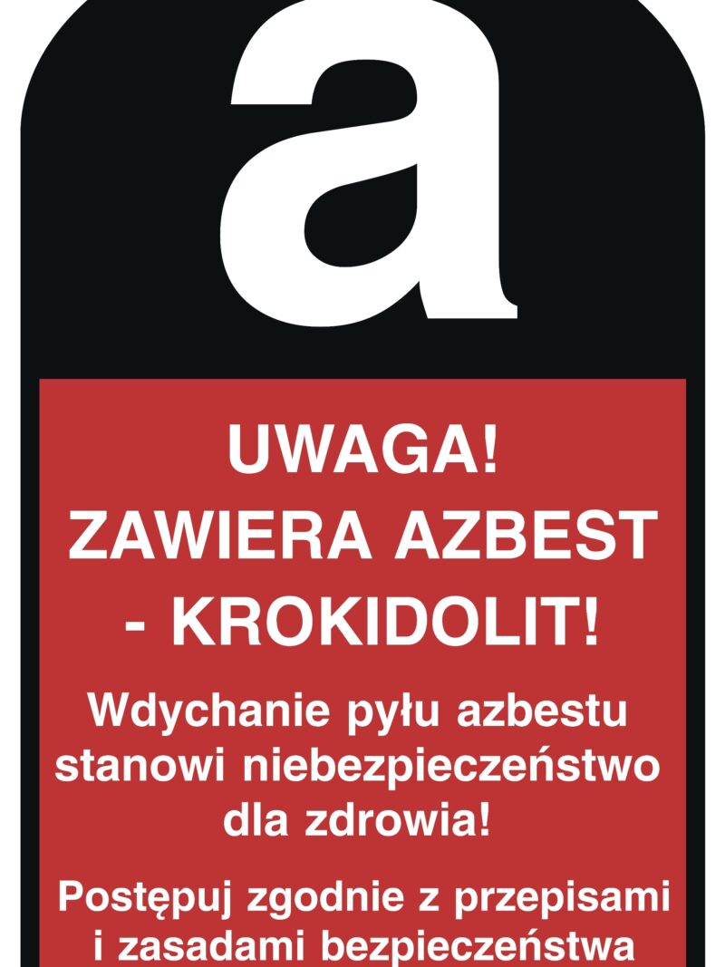 LC001 Uwaga! Zawiera azbest - krokidolit -  15 naklejek