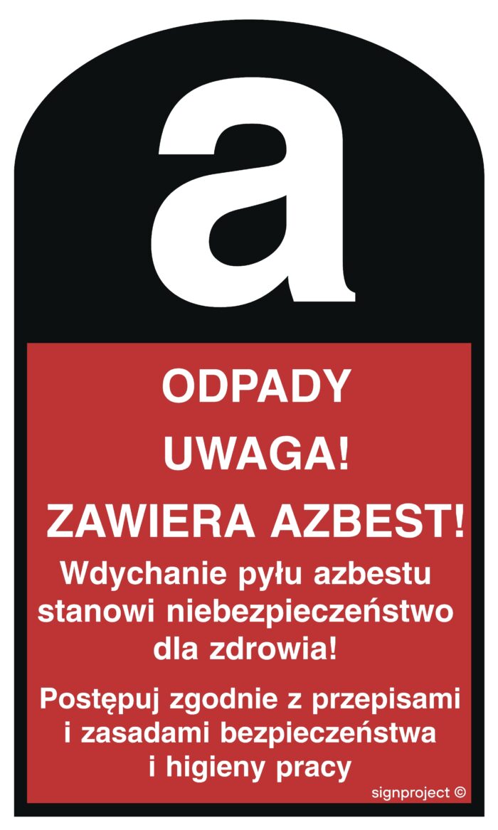 LC004 Uwaga! Zawiera azbest -  15 naklejek