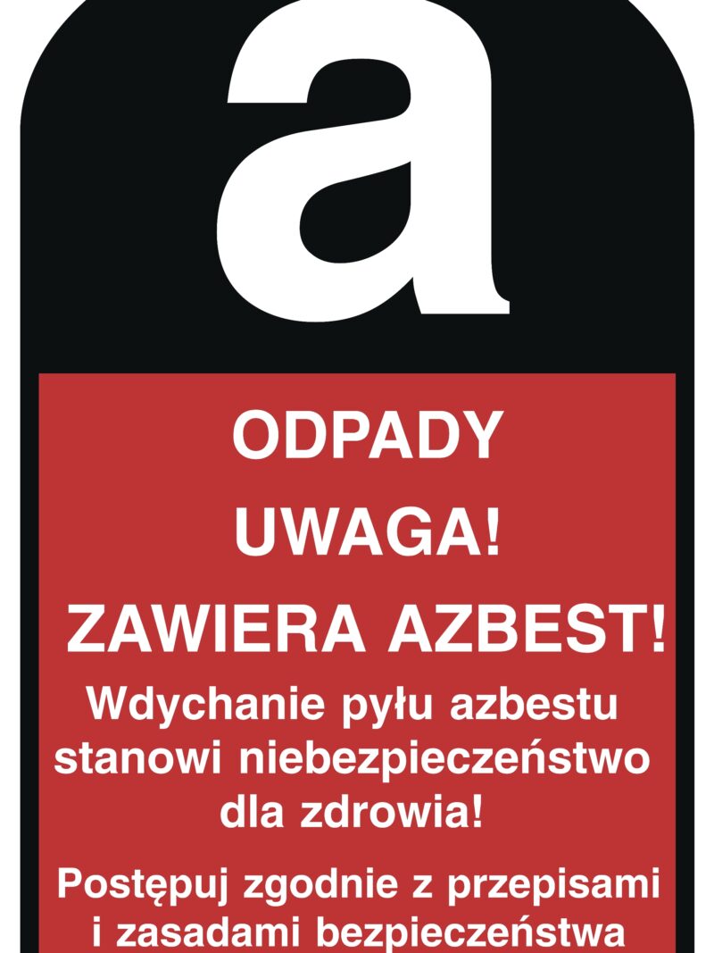 LC004 Uwaga! Zawiera azbest -  15 naklejek