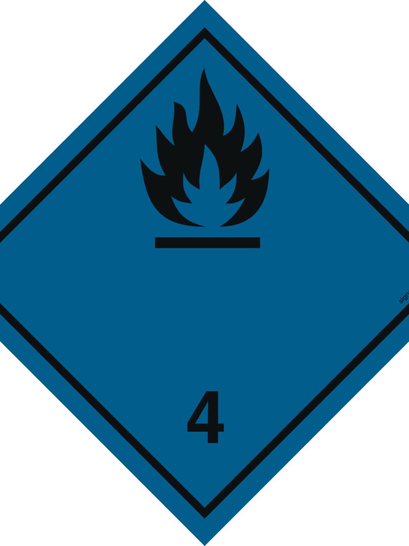 MB005 Materiały wytwarzające w kontakcie z wodą gazy zapalne -  48 naklejek