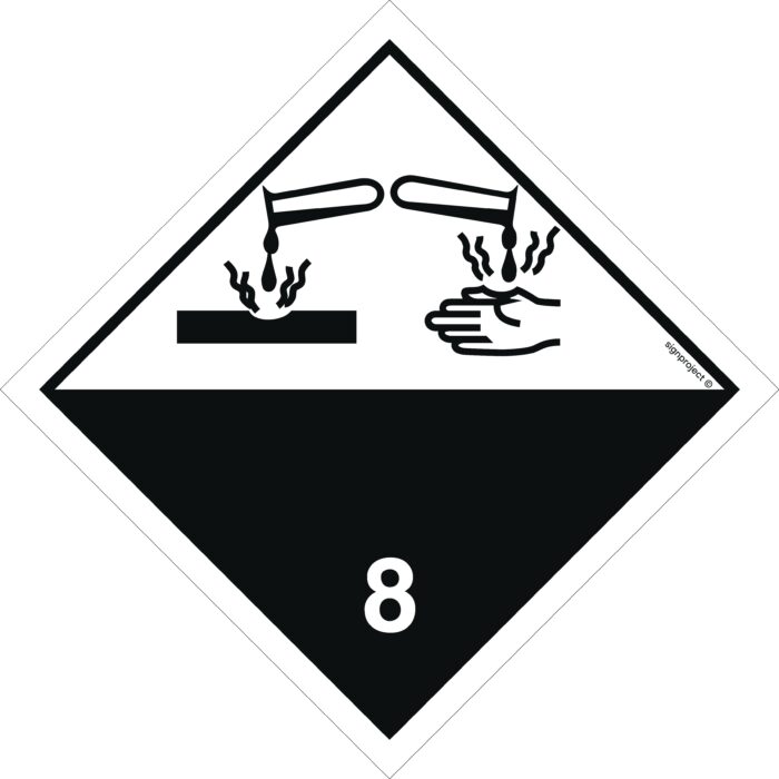 MB010 Materiały żrące -  12 naklejek