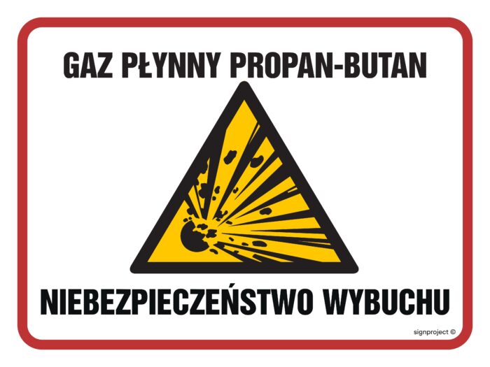 NB012 Gaz płynny propan - butan niebezpieczeństwo wybuchu
