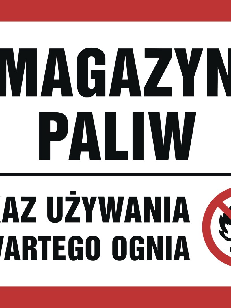 NB013 Magazyn paliw. Zakaz używania otwartego ognia