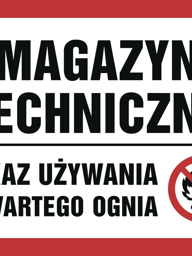 NB014 Magazyn techniczny. Zakaz używania otwartego ognia