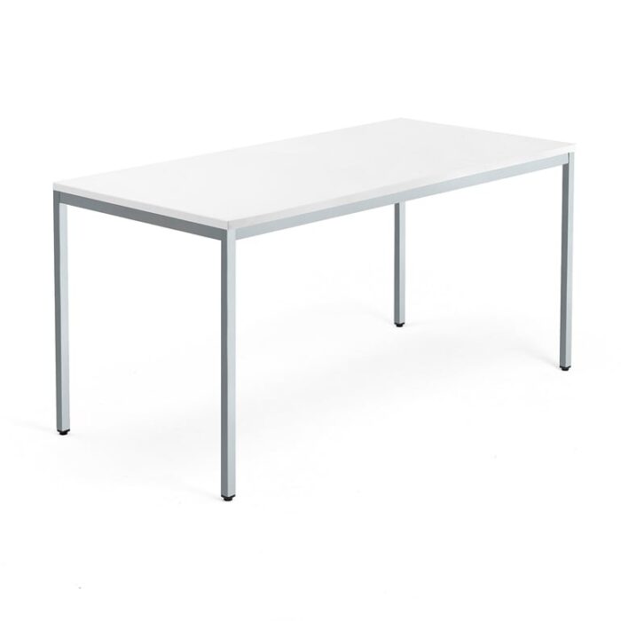 Biurko QBUS, rama 4 nogi, 1600x800 mm, srebrny, biały