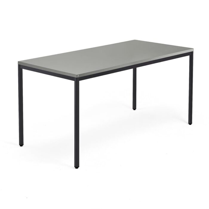 Biurko QBUS, 4 nogi, 1600x800 mm, czarna rama, jasnoszary