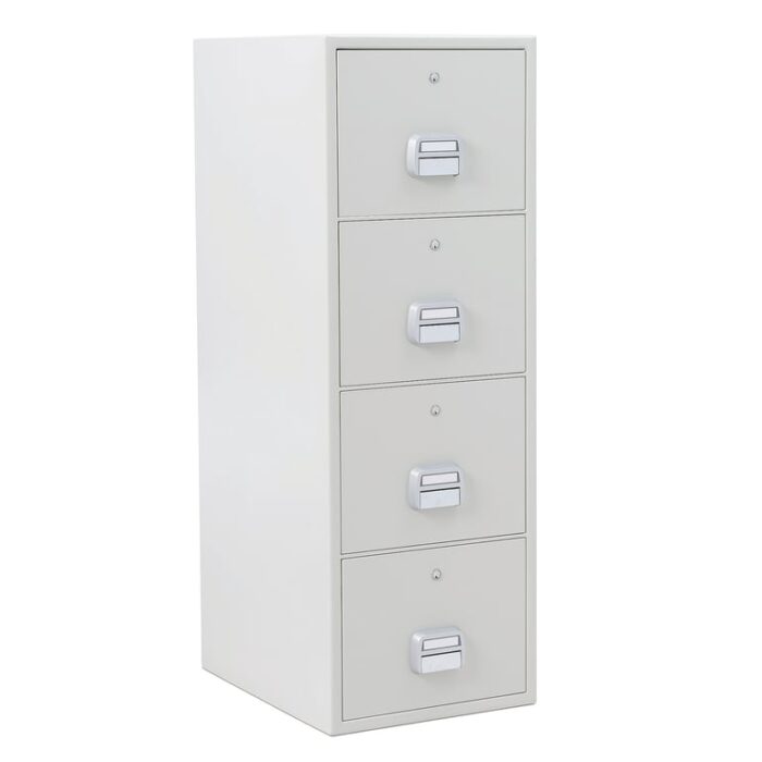 Ognioodporna szafka kartotekowa SHELL, zamek na klucz, 90 min., A4/Folio, 4 szuflady, 1500x520x680 m