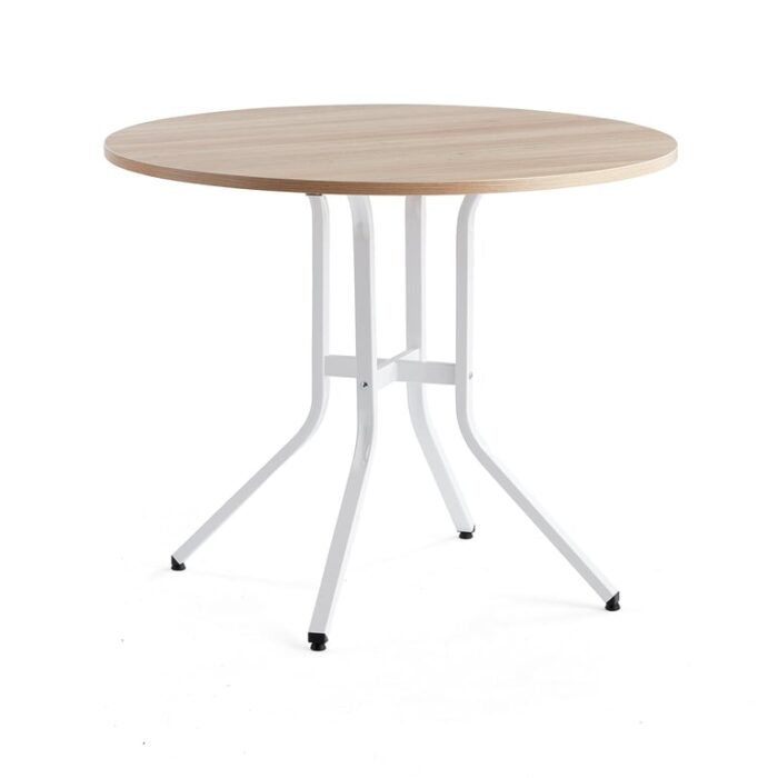 Stół VARIOUS, Ø1100x900 mm, biały, dąb