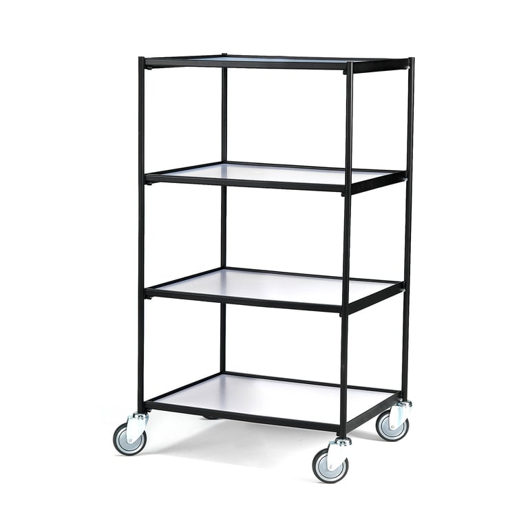 Wózek LINER, z półkami, 4 półki, 850x640x1460 mm