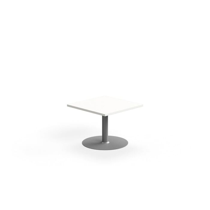 Stolik kawowy VERTICUS, 700x700x500 mm, biały/srebrny