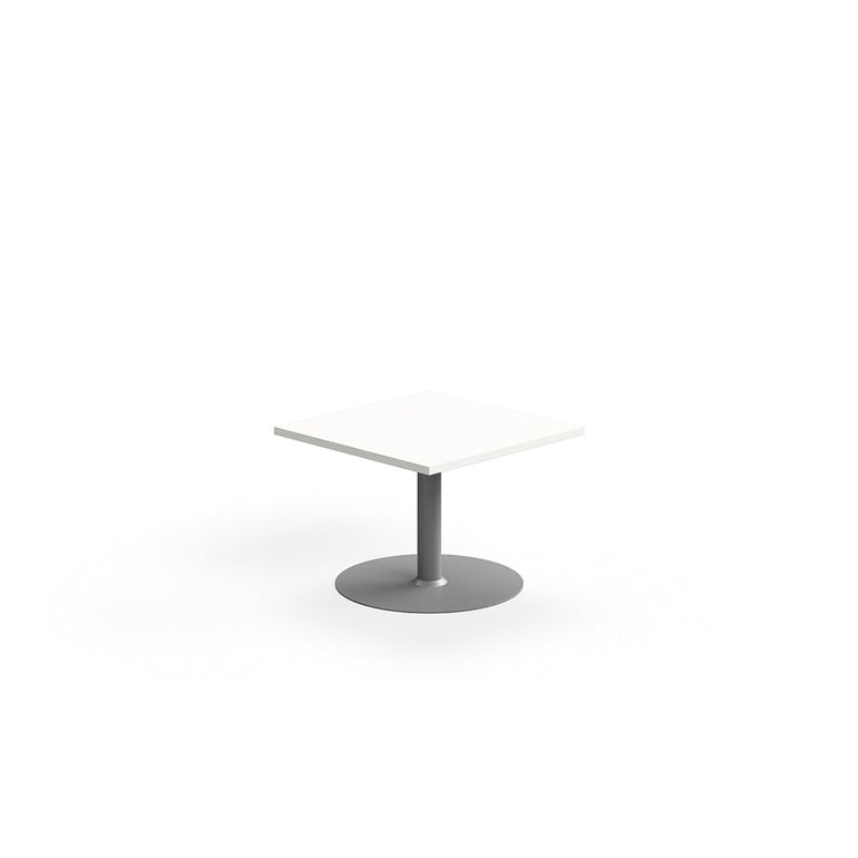 Stolik kawowy VERTICUS, 700x700x500 mm, biały/srebrny