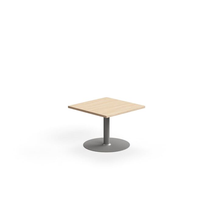 Stolik kawowy VERTICUS, 700x700x500 mm, dąb/srebrny