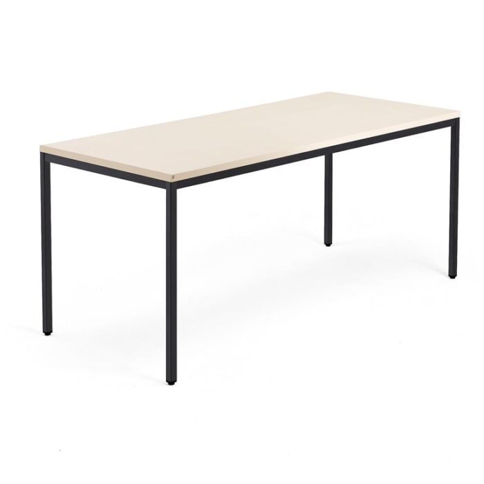 Biurko QBUS, rama 4 nogi, 1800x800 mm, czarny, brzoza