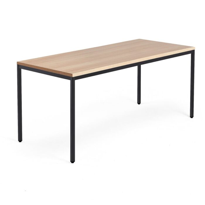 Biurko QBUS, rama 4 nogi, 1800x800 mm, czarny, dąb