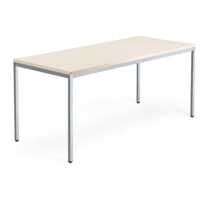 Biurko QBUS, rama 4 nogi, 1800x800 mm, srebrny, brzoza