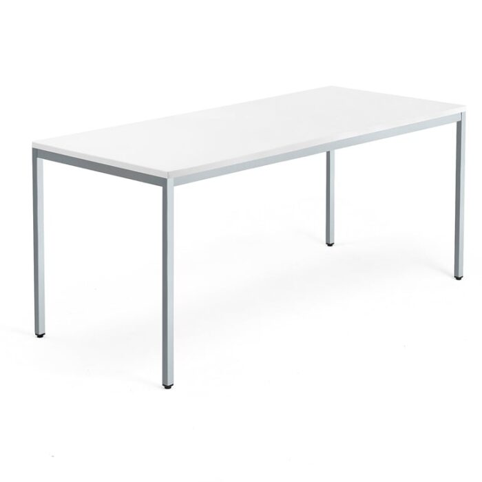 Biurko QBUS, rama 4 nogi, 1800x800 mm, srebrny, biały