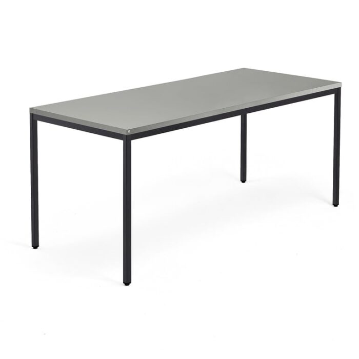 Biurko QBUS, 4 nogi, 1800x800 mm, czarna rama, jasnoszary