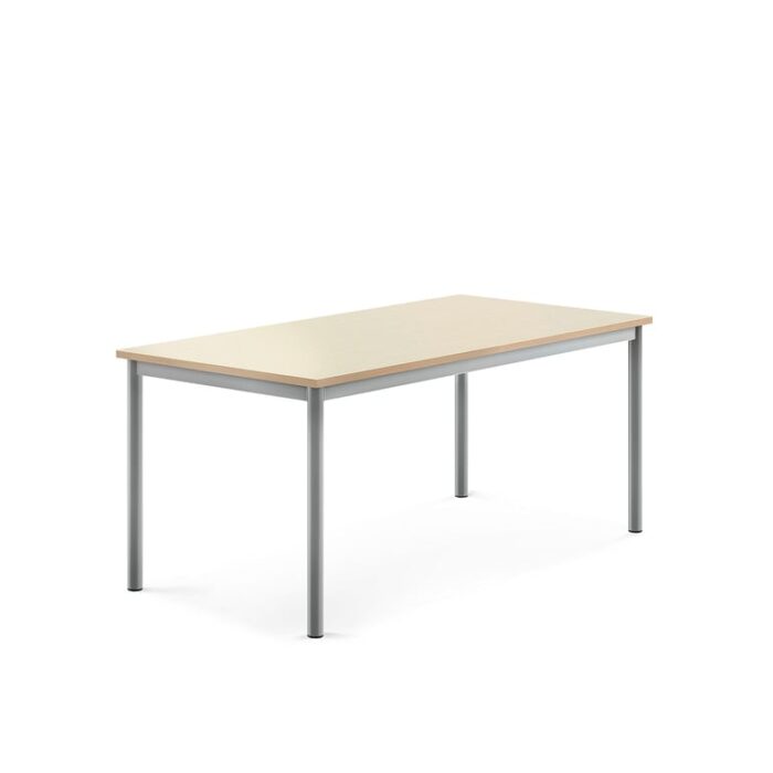 Stół BORÅS, 1400x700x600 mm, brzoza laminat, szary aluminium