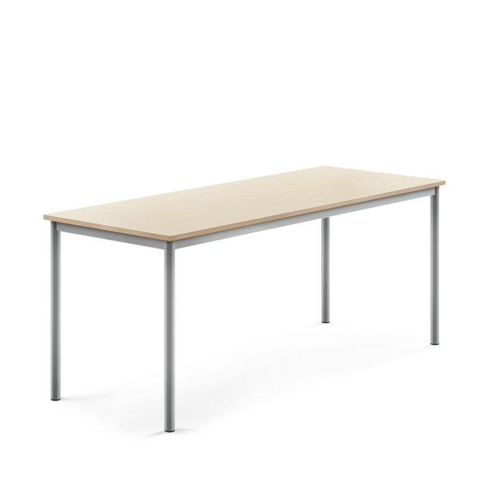 Stół BORÅS, 1800x700x720 mm, brzoza laminat, szary aluminium