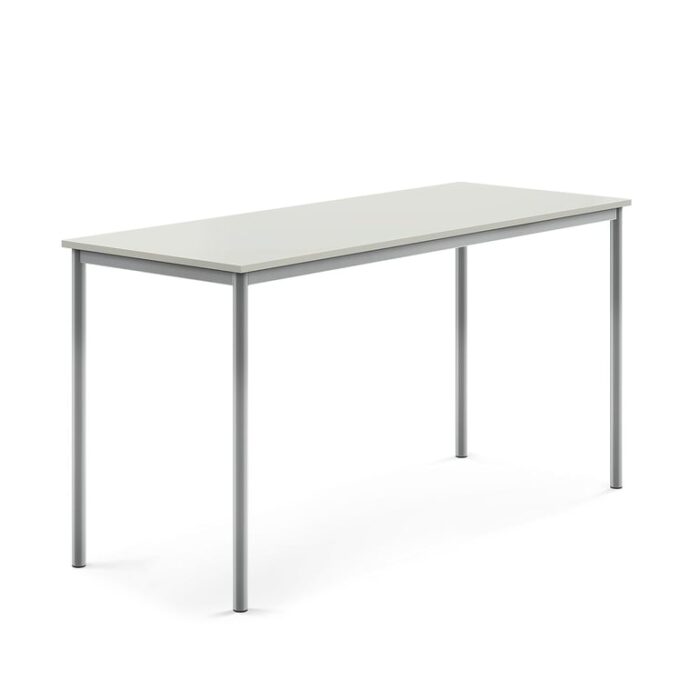 Stół SONITUS, 1800x700x900 mm, laminat HPL szary, szary aluminium