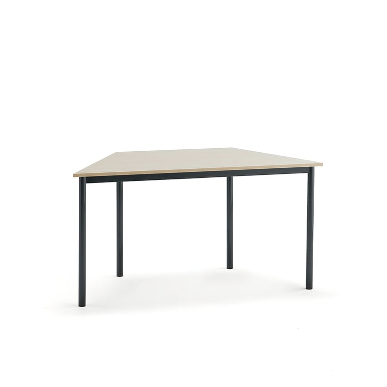 Biurko BORÅS TRAPETS, 1200x600x720 mm, brzoza laminat, antracyt