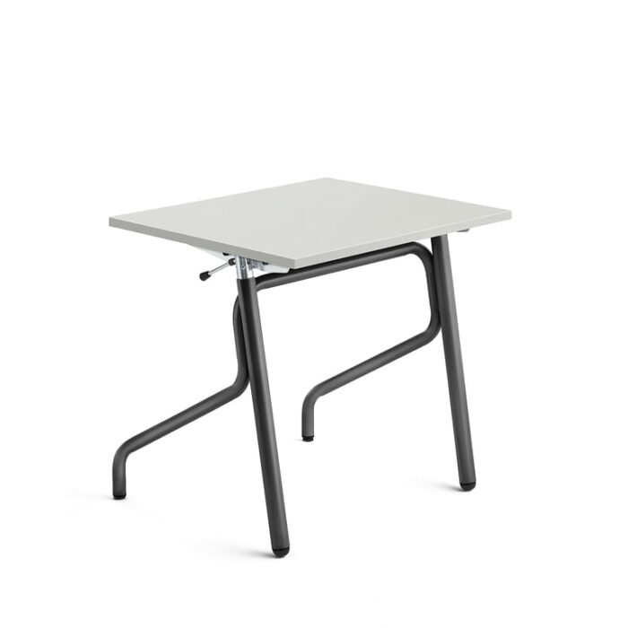 Ławka szkolna z regulacją wysokości ADJUST, 700x600 mm, HPL z redukcją hałasu, szary, antracyt