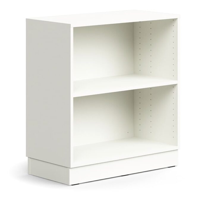 Regał QBUS, 1 półka, cokół, 868x800x400 mm, biały