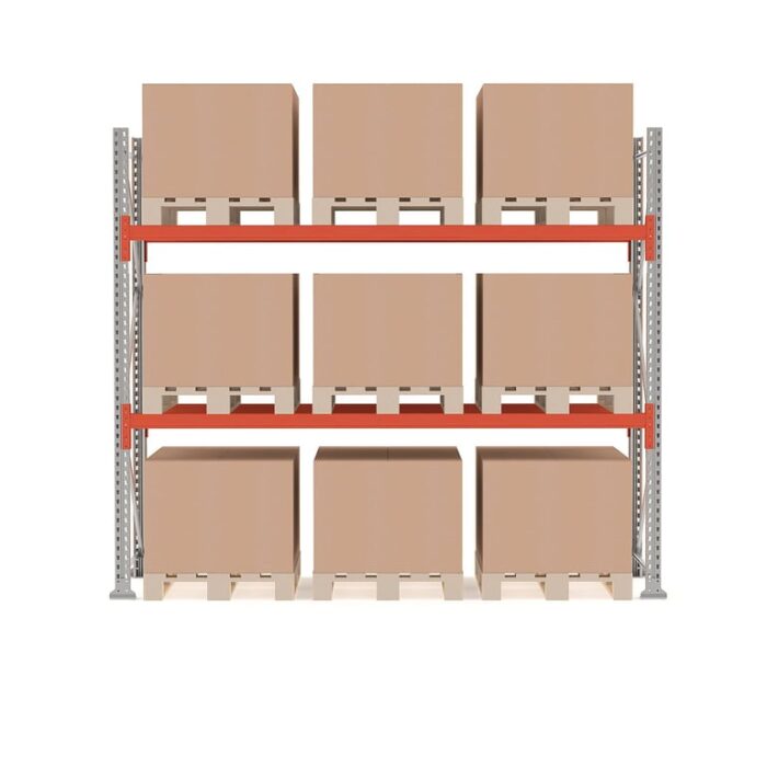 Regał paletowy ULTIMATE, moduł podstawowy, 2500x2750x1100 mm, 9 palet, 500kg/paleta