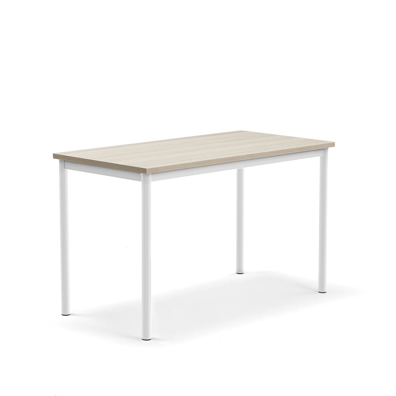 Biurko BORÅS PLUS, 1200x600x720 mm, popielaty laminat, biały