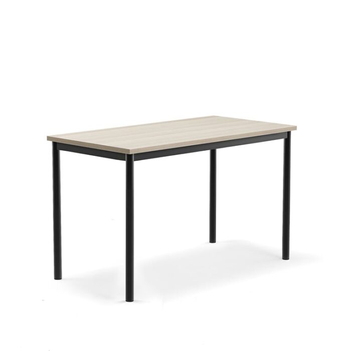 Biurko BORÅS PLUS, 1200x600x720 mm, popielaty laminat, antracyt