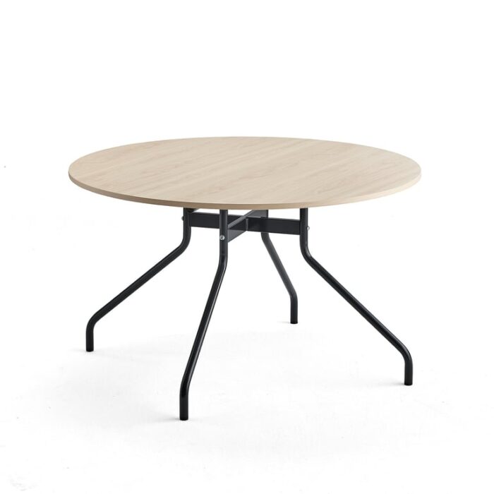 Stół AROUND, Ø1200 mm, brzoza laminat, antracyt