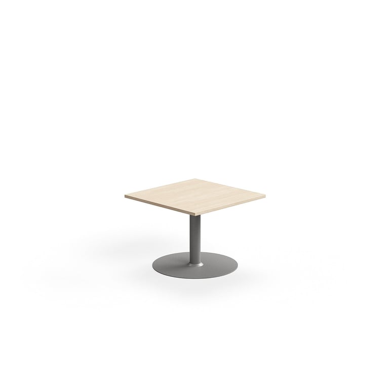 Stolik kawowy ALVA, 700x700x500 mm, laminat wysokociśnieniowy, srebrny/brzoza