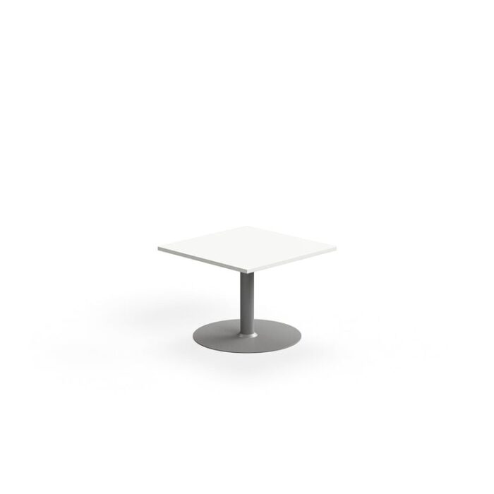 Stolik kawowy ALVA, 700x700x500 mm, laminat wysokociśnieniowy, srebrny/biały