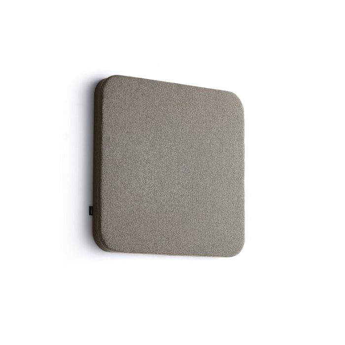 Panel akustyczny POLY, zaokrąglone rogi, 600x600x56 mm, ścienny, brązowy