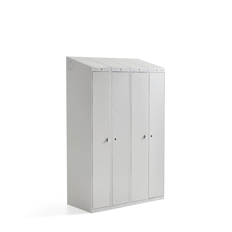 Szafa ubraniowa CLASSIC COMBO, 4 drzwi, 1900x1200x550 mm, szary
