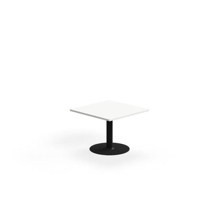 Stolik kawowy ALVA, 700x700x500 mm, montaż do podłogi, laminat wysokociśnieniowy, czarny/biały