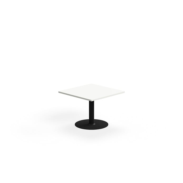 Stolik kawowy ALVA, 700x700x500 mm, montaż do podłogi, laminat wysokociśnieniowy, czarny/biały