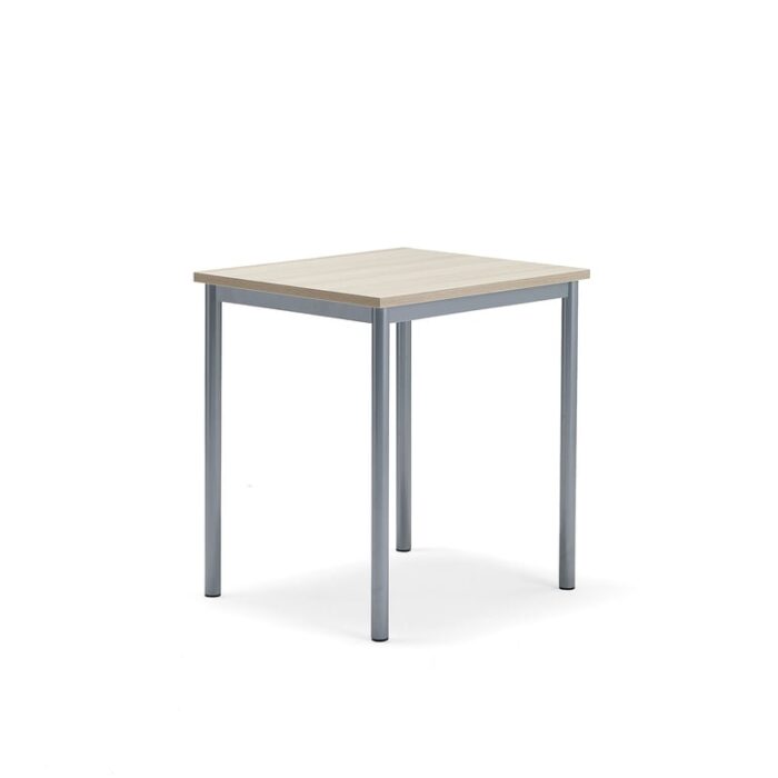 Biurko BORÅS PLUS, 700x600x760 mm, popielaty laminat, szary aluminium