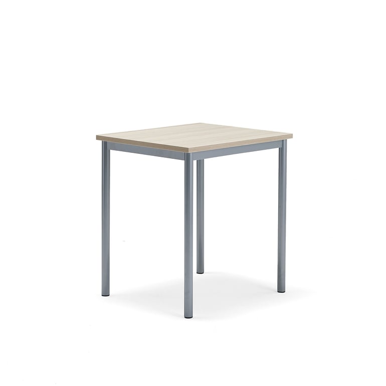 Biurko BORÅS PLUS, 700x600x760 mm, popielaty laminat, szary aluminium