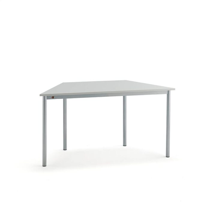 Biurko BORÅS TRAPETS, 1400x700x720 mm, szary laminat, szary aluminium