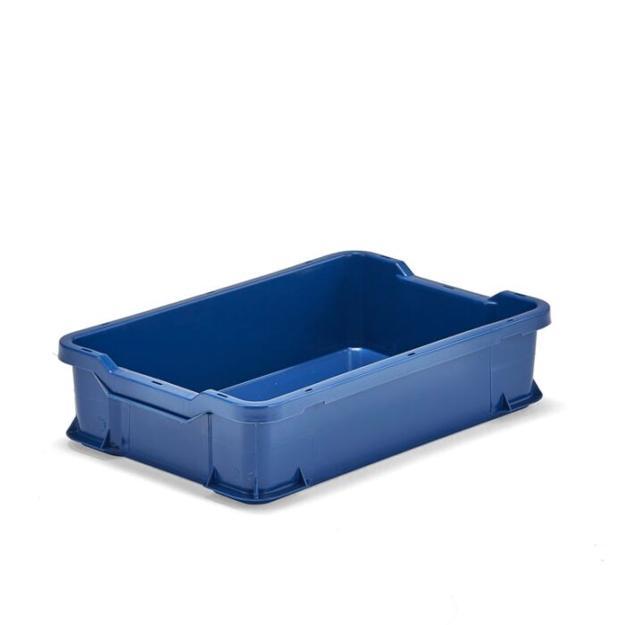 Pojemnik plastikowy PRYCE, modułowy, 600x400x145 mm, 24 L, niebieski