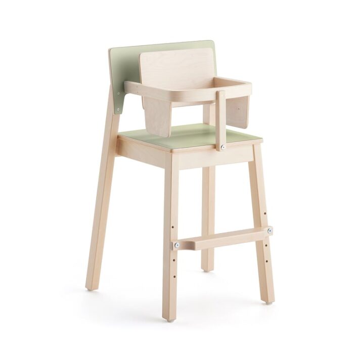#en Chair Love 50 birch. Seatheight 50 cm. Seat and backrest green laminate