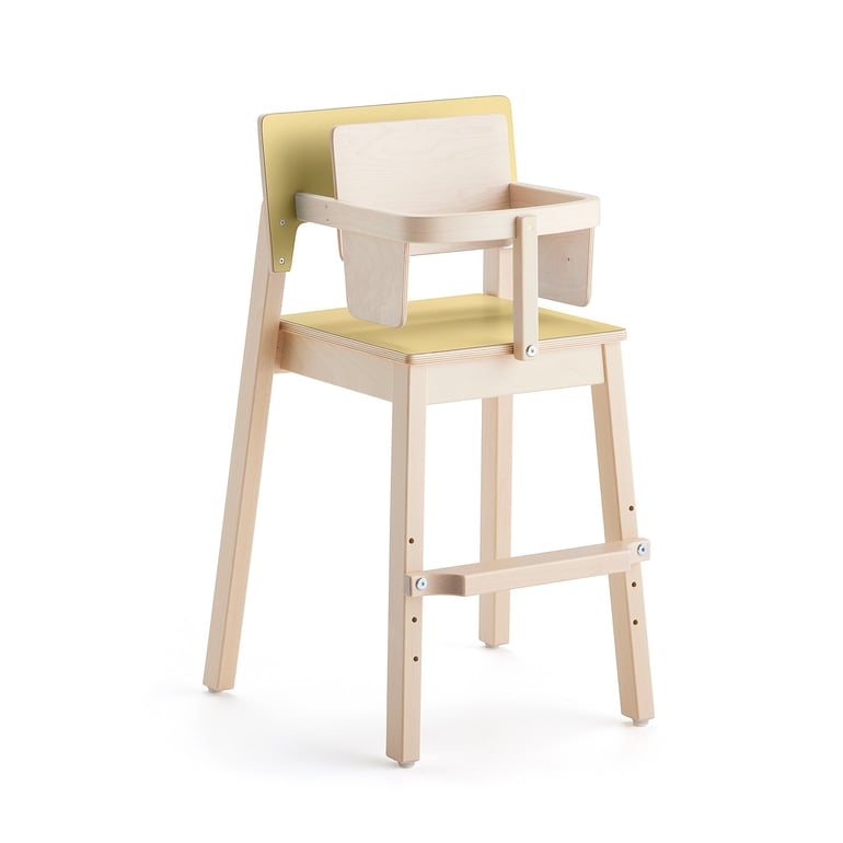 #en Chair Love 50 birch. Seatheight 50 cm. Seat and backrest yellow laminat