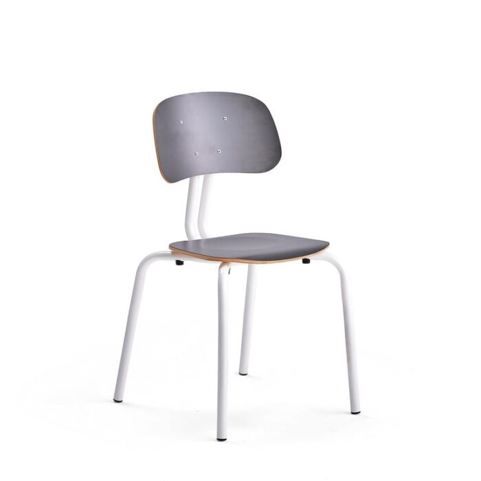 Krzesło szkolne YNGVE, 4 nogi, biały, antracyt, 460 mm
