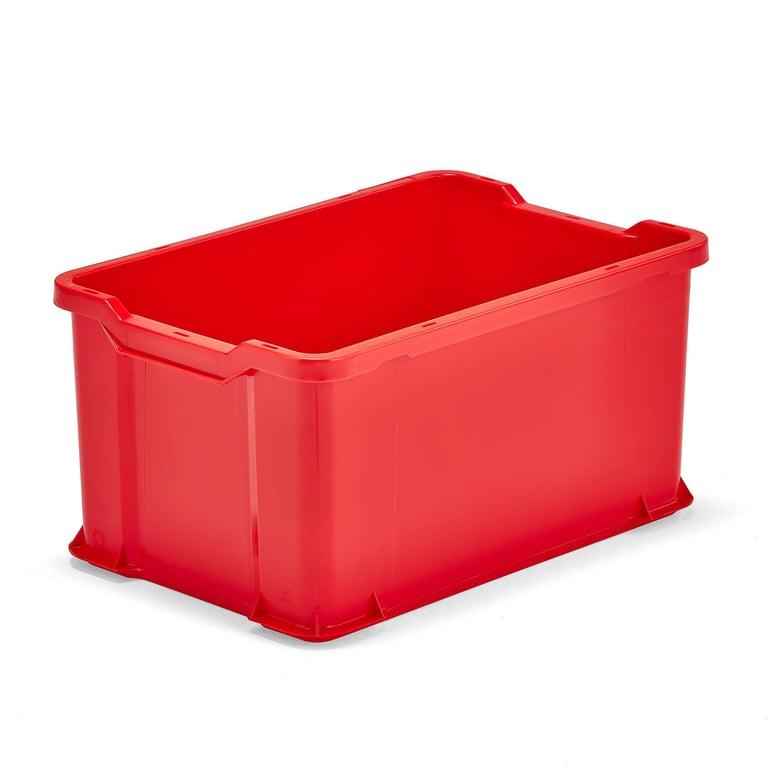 Modułowy pojemnik plastikowy PRYCE, 600x400x300 mm, 51 L, czerwony