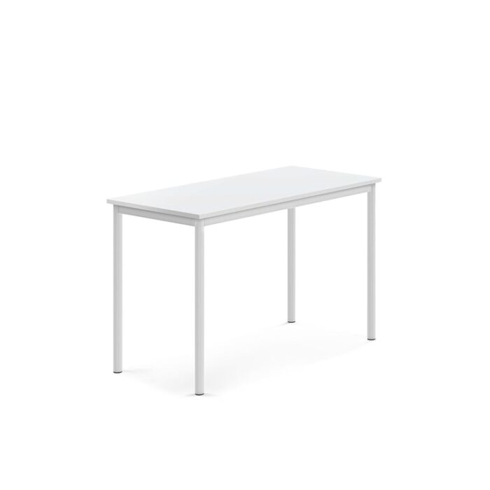 Biurko SONITUS, 1200x600x760 mm, biały laminat HPL, biały