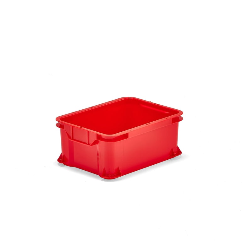 Modułowy pojemnik plastikowy PRYCE, 400x300x165 mm, 15 L, czerwony