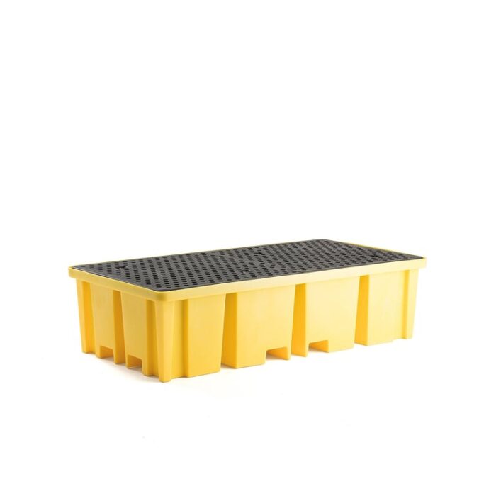 Wanna wychwytowa, na 2 kontenery IBC, 2340x1225x610 mm, żółty