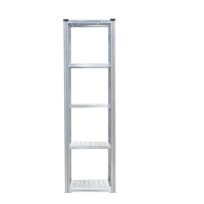 Regał TRANSFORM, moduł podstawowy, 5 półek, 2500x600x600 mm, galwanizowany