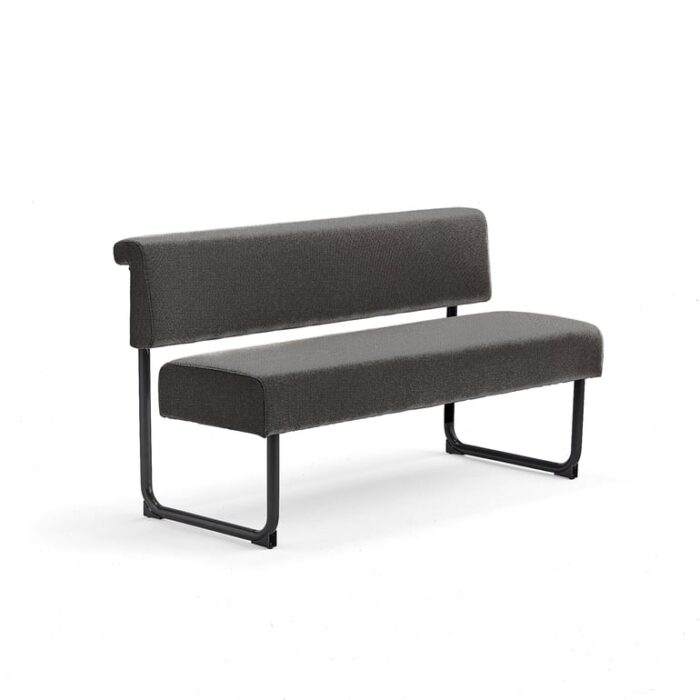 Sofa START, 1400 mm, tkanina, ciemnobrązowy, czarny